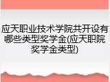 应天职业技术学院共开设有哪些类型奖学金(应天职院奖学金类型)