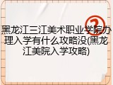 黑龙江三江美术职业学院办理入学有什么攻略没(黑龙江美院入学攻略)