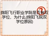 绵阳飞行职业学院是否有双学位，为什么(绵阳飞院双学位原因)