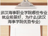 武汉海事职业学院哪些专业就业前景好，为什么(武汉海事学院优势专业)