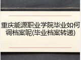 重庆能源职业学院毕业如何调档案呢(毕业档案转递)