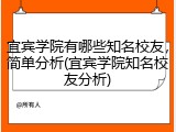 宜宾学院有哪些知名校友，简单分析(宜宾学院知名校友分析)