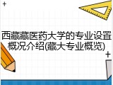 西藏藏医药大学的专业设置概况介绍(藏大专业概览)