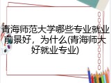 青海师范大学哪些专业就业前景好，为什么(青海师大好就业专业)