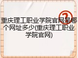 重庆理工职业学院官网是哪个网址多少(重庆理工职业学院官网)