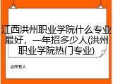 江西洪州职业学院什么专业最好，一年招多少人(洪州职业学院热门专业)