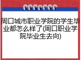 周口城市职业学院的学生毕业都怎么样了(周口职业学院毕业生去向)