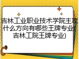吉林工业职业技术学院主攻什么方向有哪些王牌专业(吉林工院王牌专业)