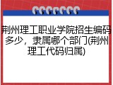 荆州理工职业学院招生编码多少，隶属哪个部门(荆州理工代码归属)