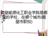 鹤壁能源化工职业学院是哪里的学校，在哪个城市(鹤壁市职校)