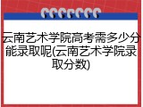云南艺术学院高考需多少分能录取呢(云南艺术学院录取分数)