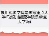 银川能源学院是国家重点大学吗(银川能源学院是重点大学吗)