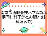 南京铁道职业技术学院就读期间挂科了怎么办呢？(挂科怎么办)