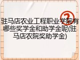 驻马店农业工程职业学院有哪些奖学金和助学金呢(驻马店农院奖助学金)