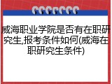 威海职业学院是否有在职研究生,报考条件如何(威海在职研究生条件)