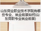 山东商业职业技术学院有哪些专业，就业前景如何(山东商职专业就业前景)