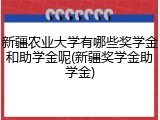 新疆农业大学有哪些奖学金和助学金呢(新疆奖学金助学金)