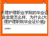 大理护理职业学院的毕业证含金量怎么样，为什么(大理护理职院毕业证价值)