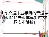 山东交通职业学院的普通专业和特色专业详解(山东交职专业解析)