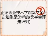 正德职业技术学院奖学金评定细则是怎样的(奖学金评定细则)