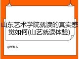 山东艺术学院就读的真实感觉如何(山艺就读体验)