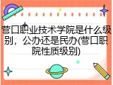 营口职业技术学院是什么级别，公办还是民办(营口职院性质级别)