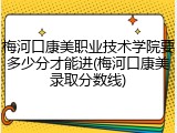 梅河口康美职业技术学院要多少分才能进(梅河口康美录取分数线)