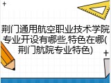荆门通用航空职业技术学院专业开设有哪些,特色在哪(荆门航院专业特色)
