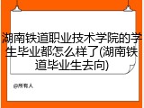 湖南铁道职业技术学院的学生毕业都怎么样了(湖南铁道毕业生去向)