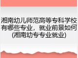 湘南幼儿师范高等专科学校有哪些专业，就业前景如何(湘南幼专专业就业)