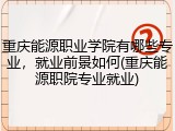 重庆能源职业学院有哪些专业，就业前景如何(重庆能源职院专业就业)
