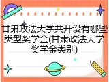 甘肃政法大学共开设有哪些类型奖学金(甘肃政法大学奖学金类别)