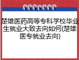 楚雄医药高等专科学校毕业生就业大致去向如何(楚雄医专就业去向)