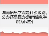湖南信息学院是什么级别，公办还是民办(湖南信息学院为民办)