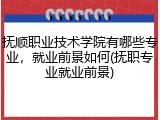抚顺职业技术学院有哪些专业，就业前景如何(抚职专业就业前景)