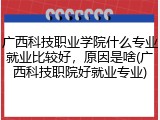 广西科技职业学院什么专业就业比较好，原因是啥(广西科技职院好就业专业)