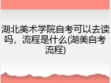湖北美术学院自考可以去读吗，流程是什么(湖美自考流程)