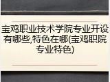 宝鸡职业技术学院专业开设有哪些,特色在哪(宝鸡职院专业特色)