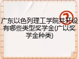 广东以色列理工学院共开设有哪些类型奖学金(广以奖学金种类)