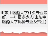 山东中医药大学什么专业最好，一年招多少人(山东中医药大学优势专业及招生)