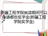 新疆工程学院就读期间可以申请哪些奖学金(新疆工程学院奖学金)
