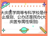大庆医学高等专科学校是什么级别，公办还是民办(大庆医专属性级别)