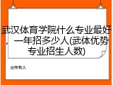 武汉体育学院什么专业最好，一年招多少人(武体优势专业招生人数)