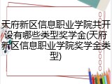 天府新区信息职业学院共开设有哪些类型奖学金(天府新区信息职业学院奖学金类型)