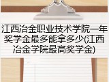 江西冶金职业技术学院一年奖学金最多能拿多少(江西冶金学院最高奖学金)
