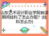山东艺术设计职业学院就读期间挂科了怎么办呢？(挂科怎么办)