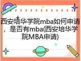 西安培华学院mba如何申请，是否有mba(西安培华学院MBA申请)