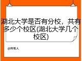 湖北大学是否有分校，共有多少个校区(湖北大学几个校区)