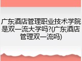 广东酒店管理职业技术学院是双一流大学吗?(广东酒店管理双一流吗)
