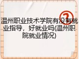 温州职业技术学院有没有就业指导，好就业吗(温州职院就业情况)